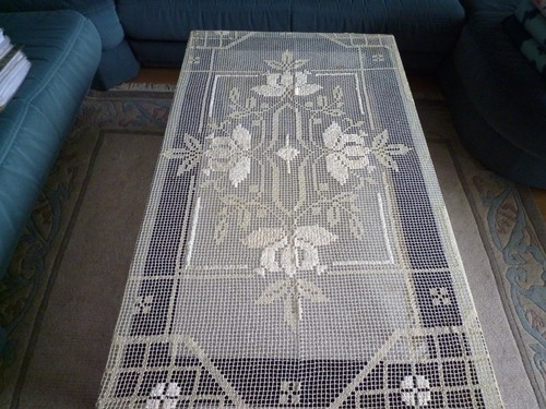 Antike große tischdecke mit - antike,