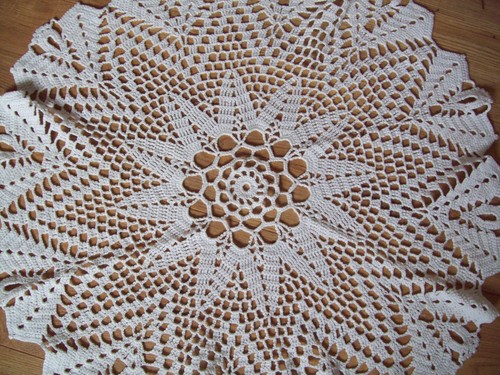 Häkeldecke rund handarbeit - häkeldecke, rund,