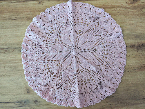 Tischdecke rund gehäkelt rosa - rund,