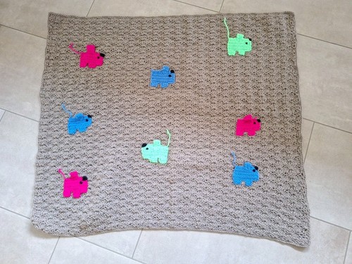 Babydecke handarbeit taupe - babydecke,